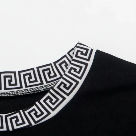 Black White 5XL Top Skirt Set SKU# TMS014305XLBLKMT