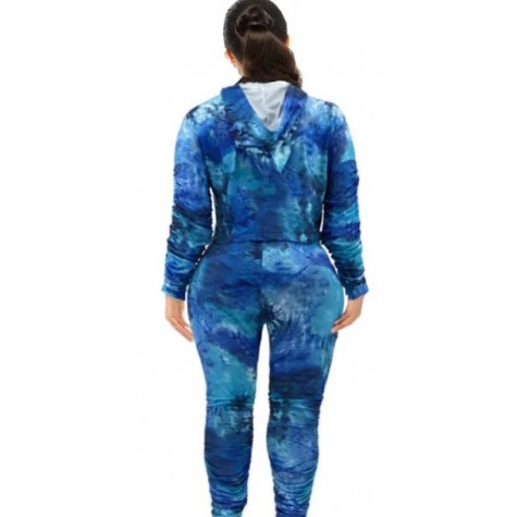 2XL Blue Tie Dye Hoodie Set SKU# ALS214052XLBLUMT