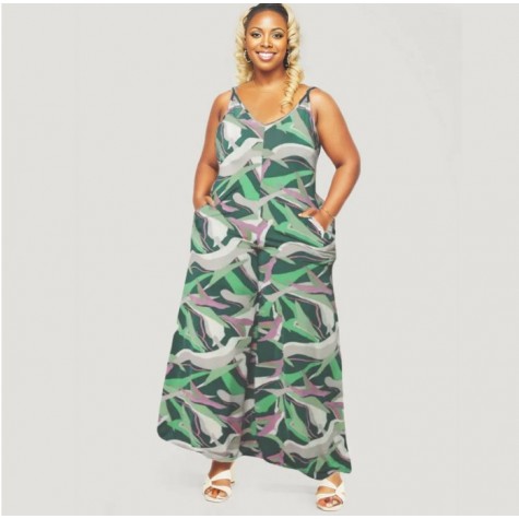 5XL Green Cami Romper SKU# ALJ223995XLGREMT
