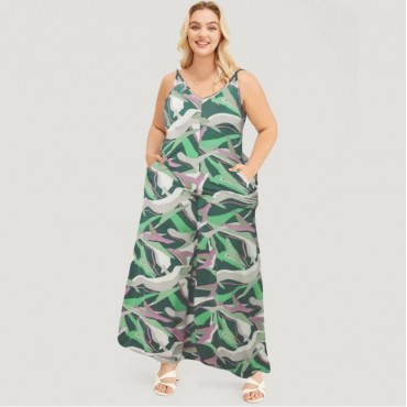1XL Green Cami Romper SKU# ALJ223991XLGREMT