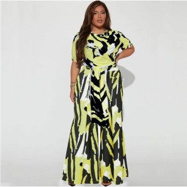 3XL Yellow Black Outfit Set SKU# ALS74883XLYELMT