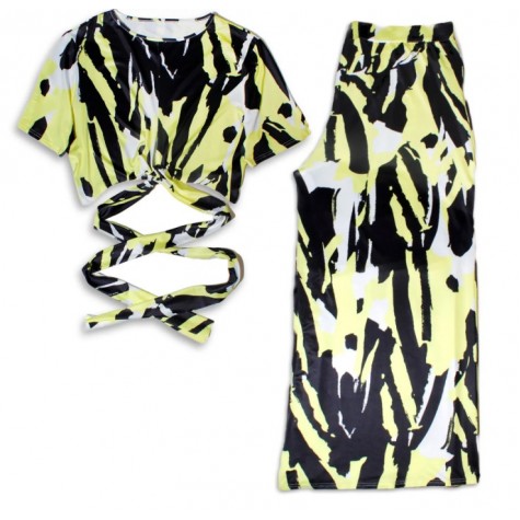 4XL Yellow Black Outfit Set SKU# ALS74885XLYELMT