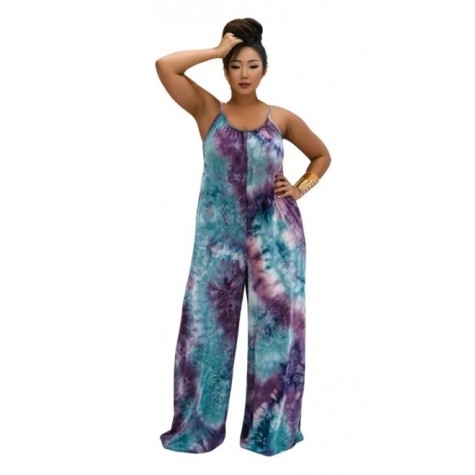 5XL Purple Tie Dye Jumpsuit SKU# ALJ22405XLPURMT