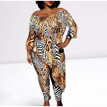 4XL Animal Print Tunic Set SKU# ALS73494XLANIMT