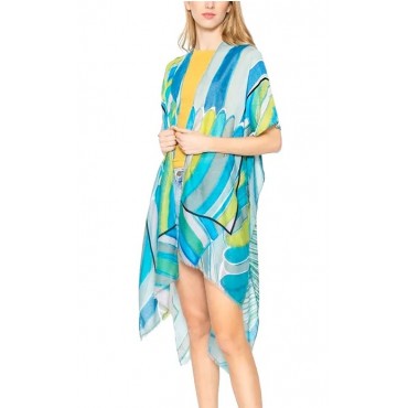 Summer Breeze: Green Abstract Art Kimono Cover SKU# KWS210037GREMT