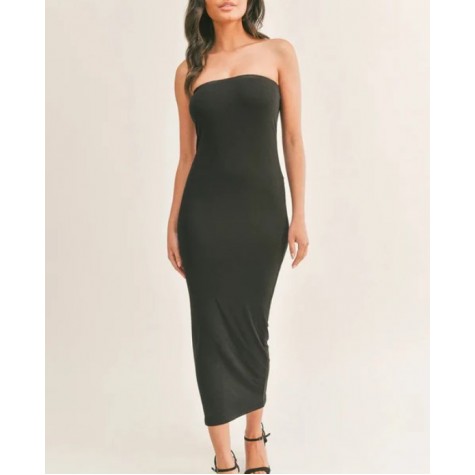 Klesis  Black Lightweight Soft Tube Maxi Dress  SKU#D6753-white-6 SKU# D6753-black-6  